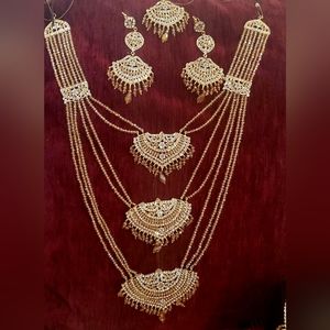 Indian triple layer mala (pendant) and choker set